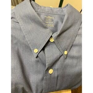 Mens Dockers Dress Shirt Stain Defender Long Sleeve Blue XLT-17/17